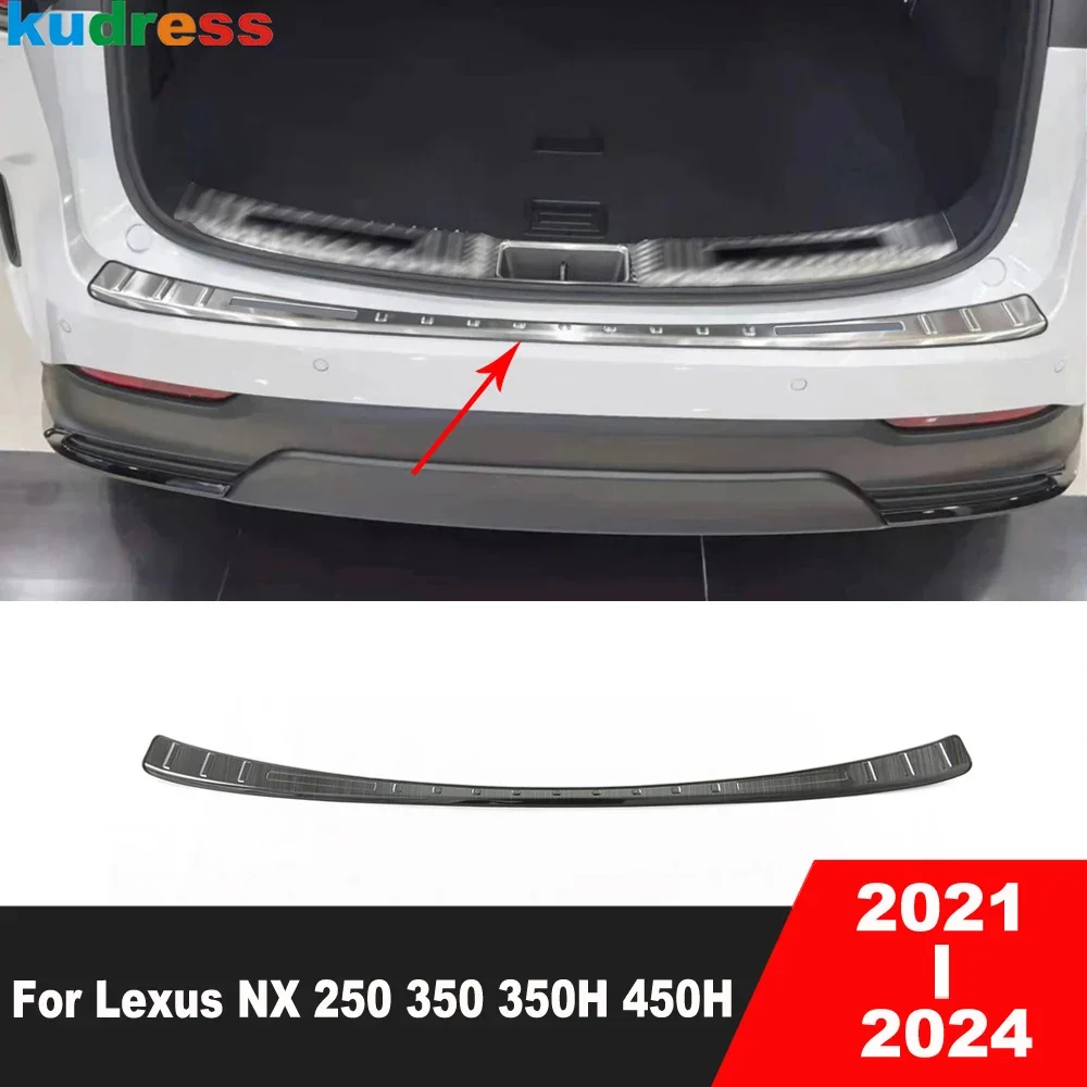 Rear Trunk Bumper Cover Trim For Lexus NX 250 350 350H 450H 2021-2023 2024 Steel Car Tailgate Door Sill Plate Guard Accessories