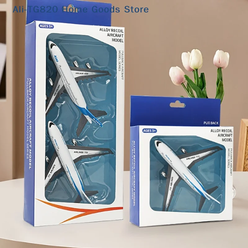 

[TG820]1/2PCS Inertia Airplane Airliner Toys Children Simulation Alloy Pull Back Airplane Toy Model Boys Gift Desktop Ornament