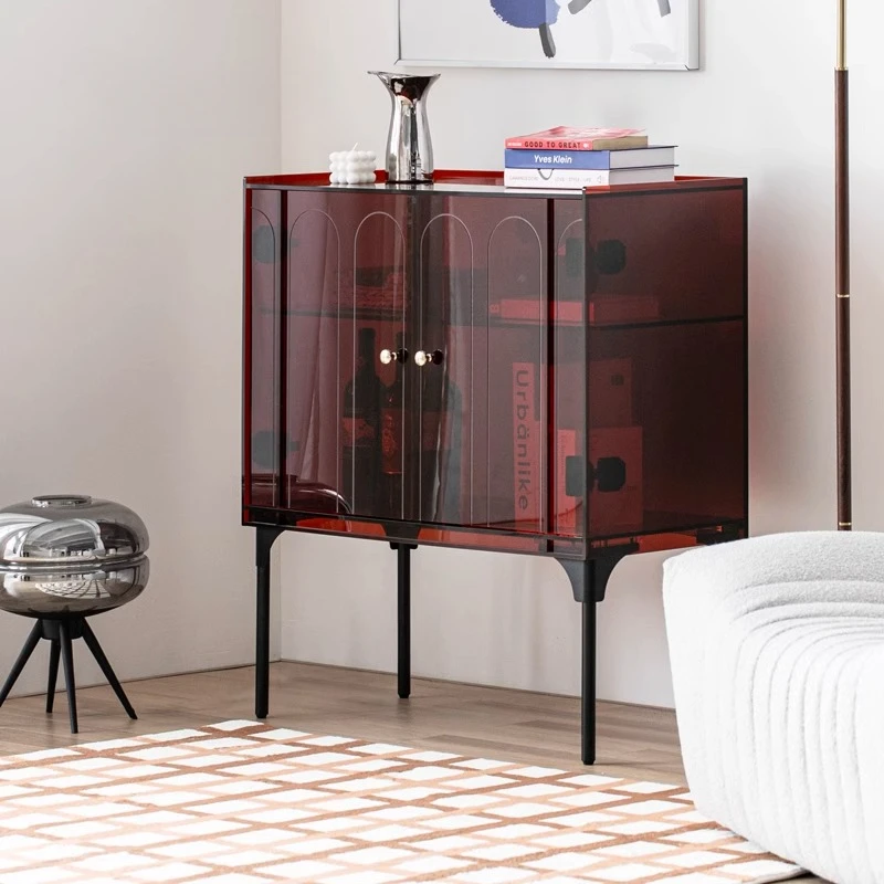 

Acrylic dining side cabinet French entrance cabinet bedroom living room sofa locker antique style
