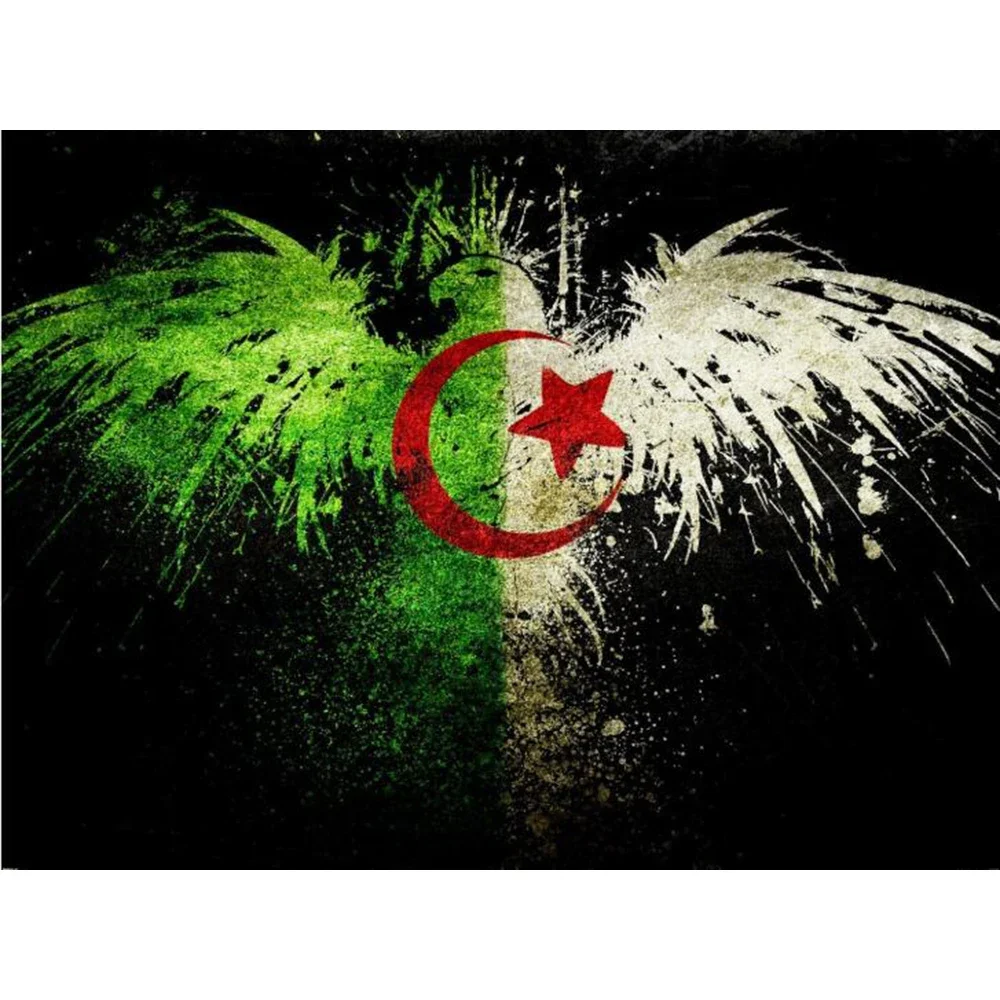 90x150cm CUSTOM banner of Algeria Flag with EAGLE BANNER