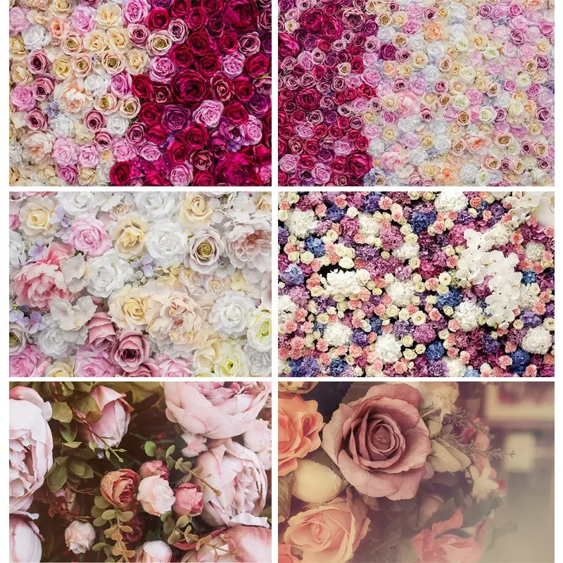 SHUOZHIKE Art Fabric Wedding Photography Backdrops Rose Flower Wall Party Backgrounds Birthday Decor Photo Backdrop 20104MGQ-02