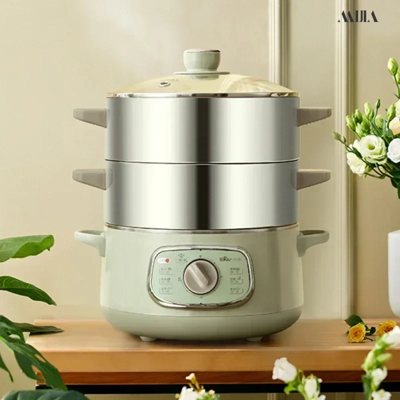 Household multifunctional electric steamer three-layer steamer steaming and stewing all-in-one pot steamer breakfast machine