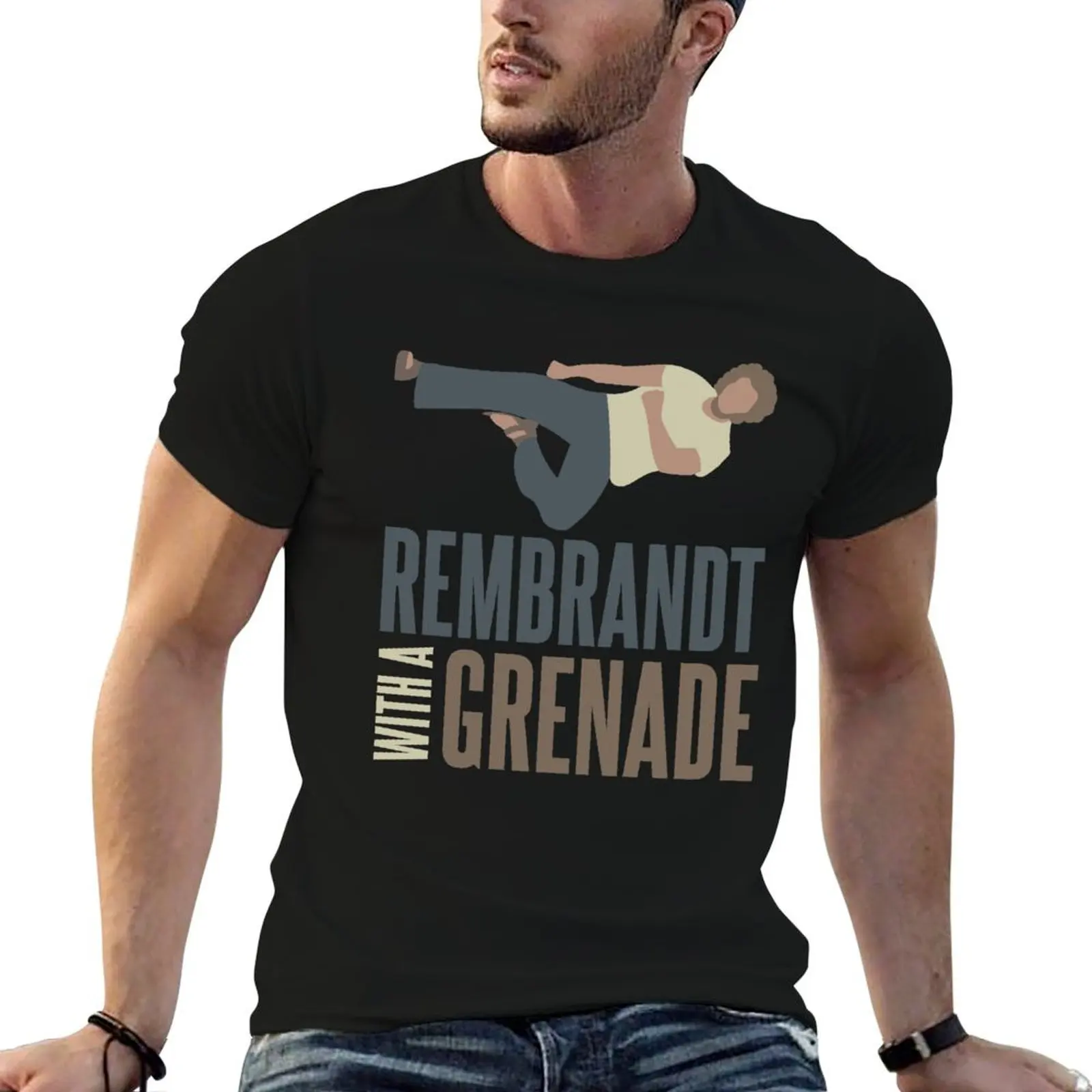 Rembrandt With a Grenade T-Shirt blanks vintage t shirts anime figures rapper graphic tees mens champion t shirts