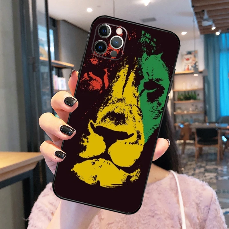 Bob Marley Rasta Lion Case For iPhone 14 15 16 12 11 13 Pro Max XS X XR Plus 13 12 Mini Back Cover Shell