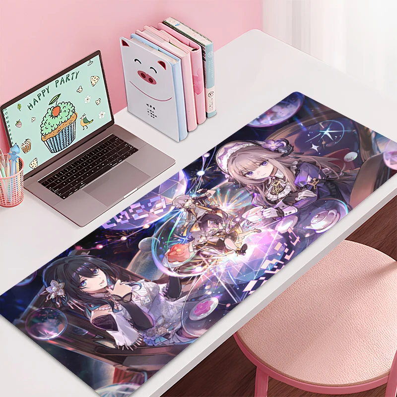 Gaming Mouse Pad Honkai: Star Rail Herta Accessories Office Gamer Keyboard Desk Mat Non-Slip ground mat Large PC Anime Mousepad