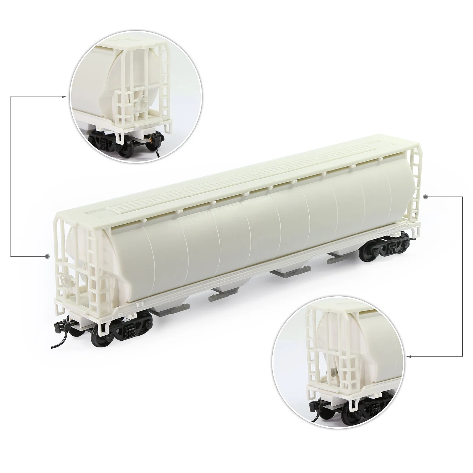 Evemodel 1pc HO Scale 1:87 Blank Unassembled Cylindrical Grain Hopper Model Railway Wagon C8744JJ