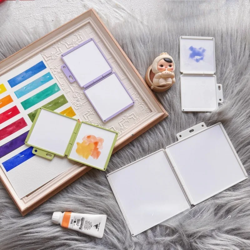 50/60/100 مللي متر لوحة سيراميك ألوان مائية حزمة فرعية صندوق رسم طالب في الهواء الطلق السفر اللوحة العمل تلوين لوازم الفن #2