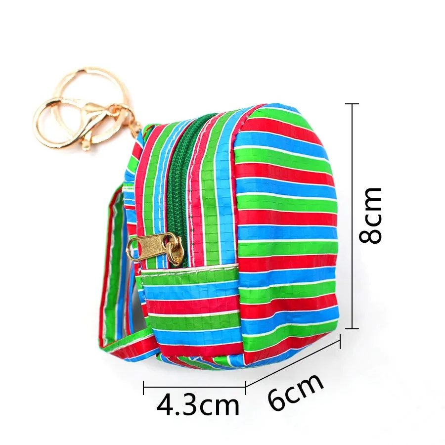1Pc Key chain Fishing Net Bag Vegetable Basket Mini Coin Purse Wallet Pendant Woven Bag Small Backpack Pendant Wholesale view 5