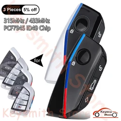 KEYECU 4 Buttons 315MHz 434MHz ID49 Chip for BMW X5 X6 2014 2015 2016 2017 2018 2019 Auto Modified Smart Remote Control Key Fob