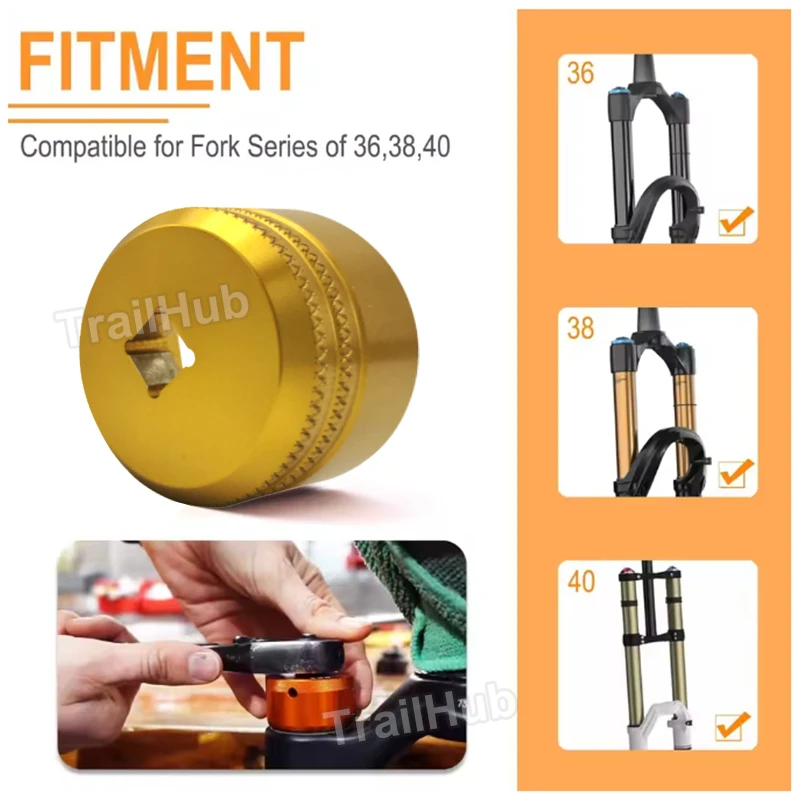 Herramientas de enchufe de tapa de horquilla de bicicleta de 32mm compatibles con Fox Fork Series de 36 38 40 uso para unidades de trinquete de 3/8"