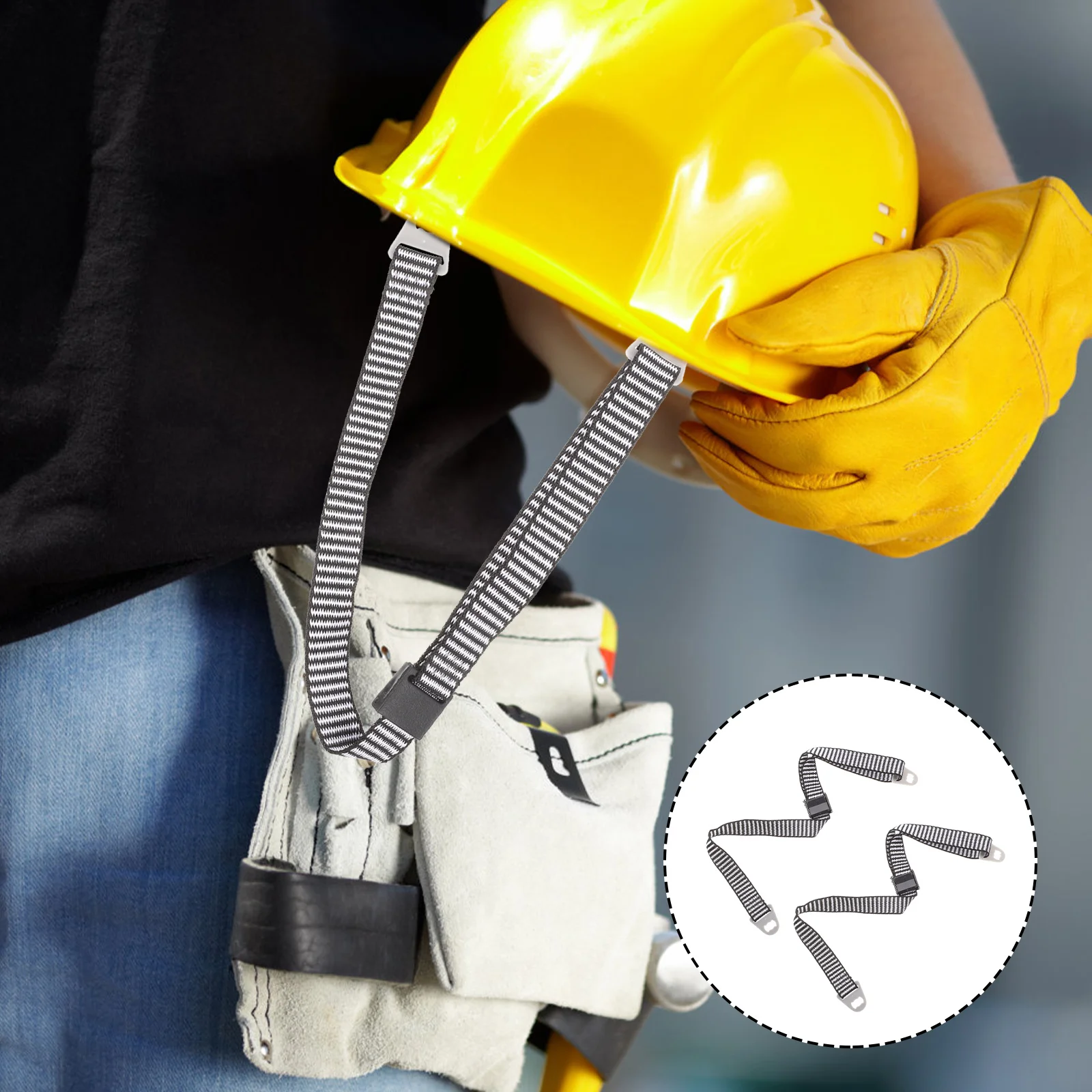 2 قطعة حزام قبعة صلب قابل للتعديل شريط قبعة تثبيت ثابت حزام الذقن استبدال شريط قابل للتعديل #5