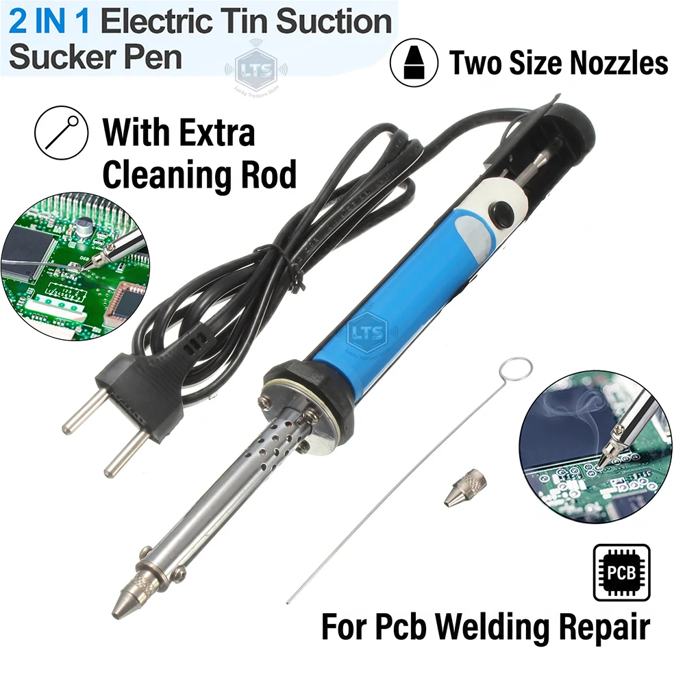 US 110V EU 220V Electric Tin Suction Sucker Pen Soldering Iron Solder Suction Desoldering Machine Vacuum Pump Welding Tools