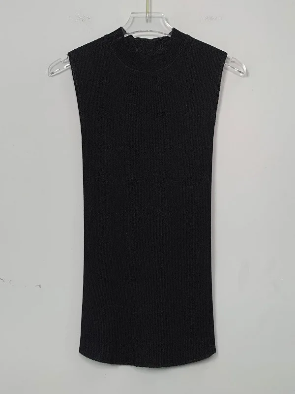 WOMENGAGA-Camiseta sin mangas de punto fino para mujer, Top Sexy ajustado de estilo coreano, Top de moda dulce, C8YZ