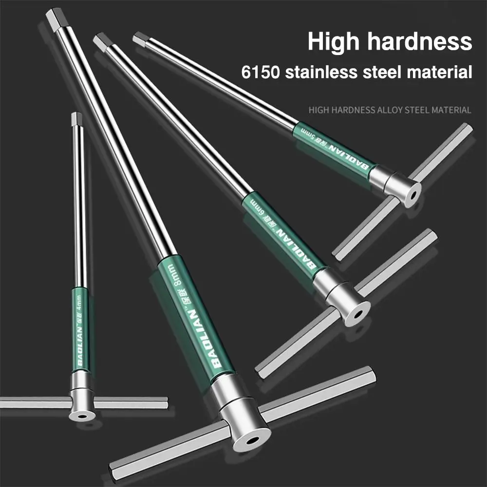 

Professional Chrome Torx Screwdriver Hand Repair Tool Extended Allen Hex Wrench 2.5/3/4/5/6/8/10mm T-Shaped Spanner Home