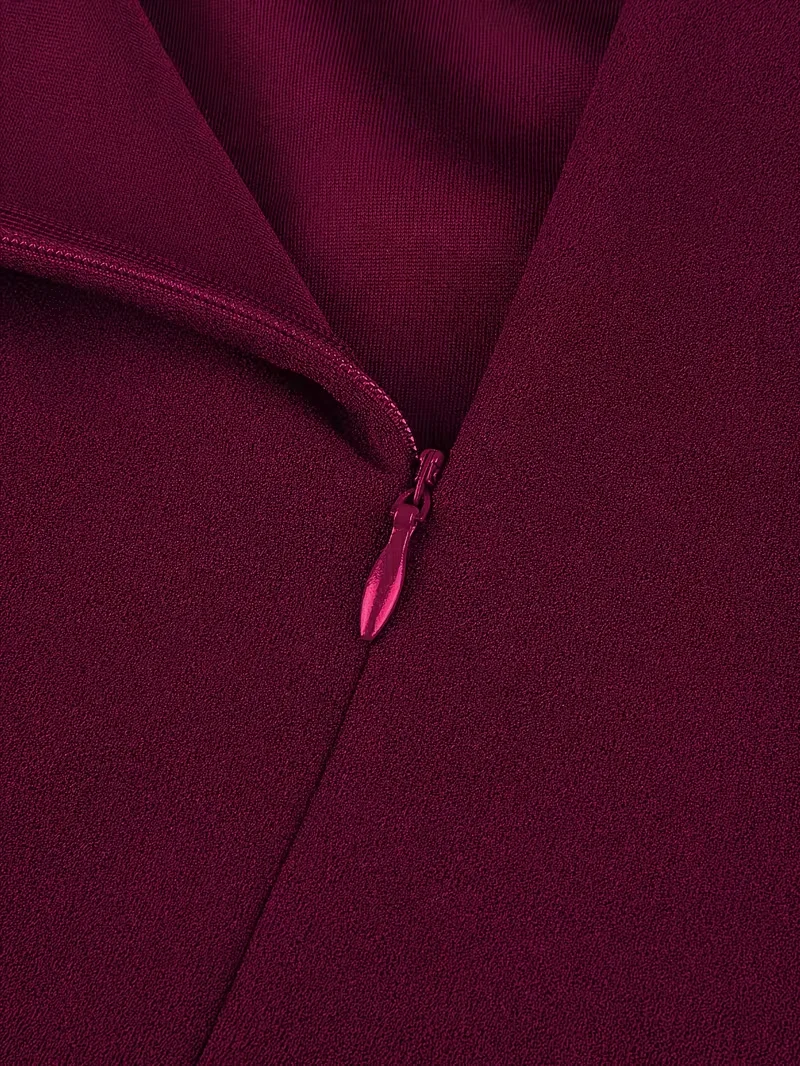 Damen Sexy Tiefer V-Ausschnitt Lotusblatt-Ärmel Sommer Einfarbiges Cocktail-Party-Kleid mit Unregelmäßigem Rüschensaum – Detail 16