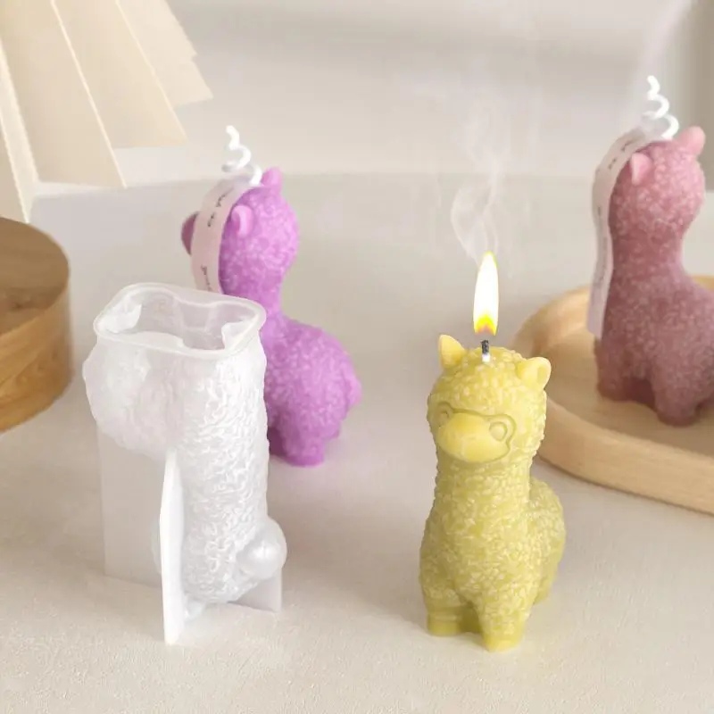 Niedliche Alpaka-Silikonform für DIY-Bastelarbeiten aus Ton und Harz, Duftkerzen, ideal für Heimdekoration und Weihnachtsgeschenke. – Detail 3