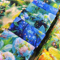 Flowers Floral Fabric Cotton Digital Printing HD 3D Fantasy Wonderland for DIY Handmade by Half Meter