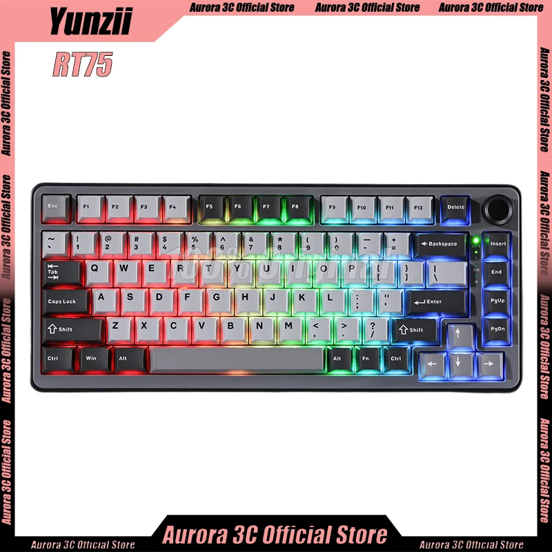 yunzii rt75 interruptor magnetico teclado com fio faixa de chave ajustavel 82 teclas teclado gamer personalizado teclado de jogos de troca quente 01