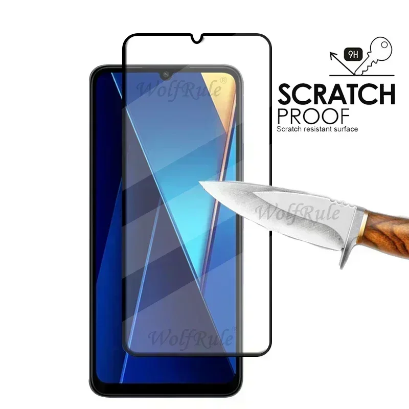 6-in-1 For Poco C65 Glass Poco C65 Tempered Glass HD 9H Full Cover Glue Phone Screen Protector Xiaomi Poco C65 C 65 Lens Glass