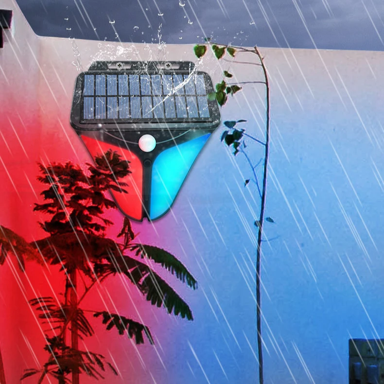 Solar Powered Human Body Sensing Alarm Light Suitable For Orchard Ranch Factory Courtyard Villa Warehouse Warning Light