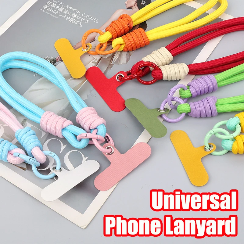 Phone Lanyard Universal Color-coded Hand Woven Wrist Strap Short Mobile Phone Rope Chain Lanyard for IPhone Xiaomi Samsung Vivo