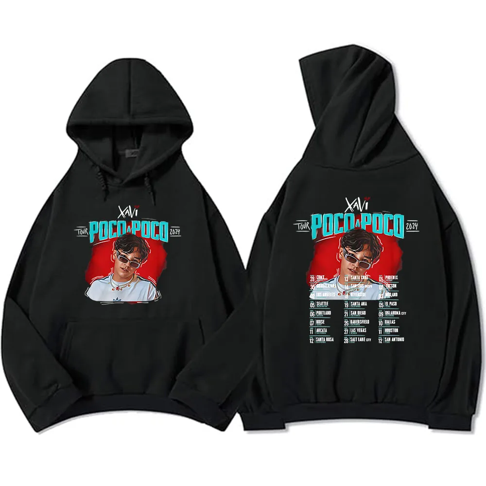 Poco A Poco Tour 2024 Hoodies Xavi La Diabla Album Graphic Sweatshirts Sudaderas Con Capucha Winter Long Sleeve Hooded Pullovers