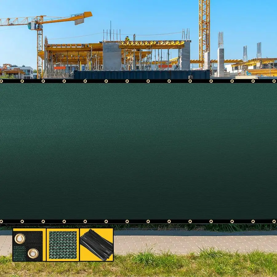 

x 50 Green Fence Privacy Screen,with Bindings amp Grommets,Heavy Duty for Gardens,Backyard,Patio,Tennis Court,Pool,Construction