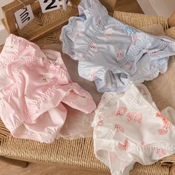 3Pcs/lot Underwears for Women Cartoon Rabbit Soft Milk Silk Lovely Plus Size 6XL Breathable Girls Female Panties Set