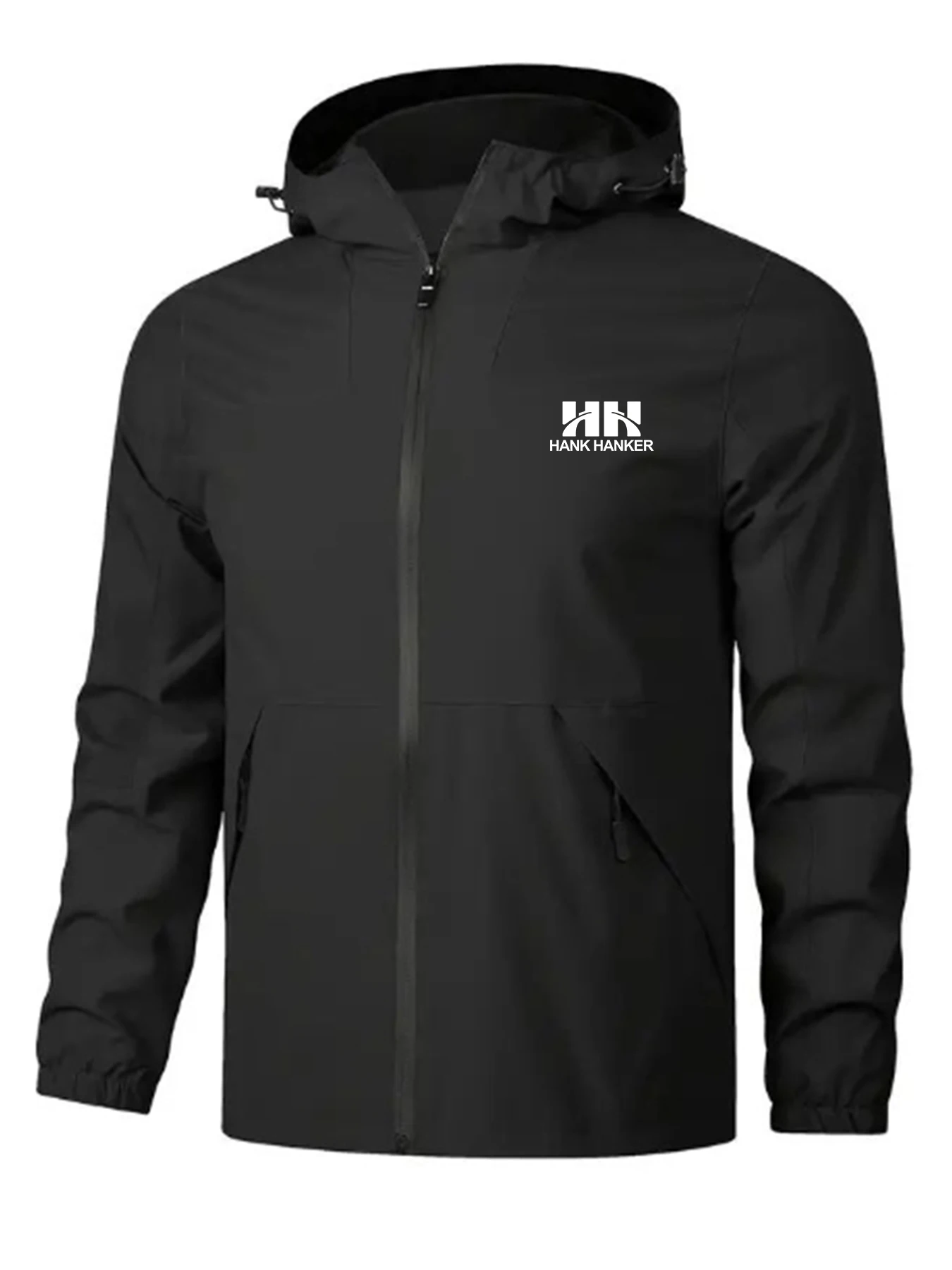 

Outdoor Zipper Hooded Jacket with Pockets Windproof Waterproof Lightweight Climbing Sporty Print Casual Fashion for Men