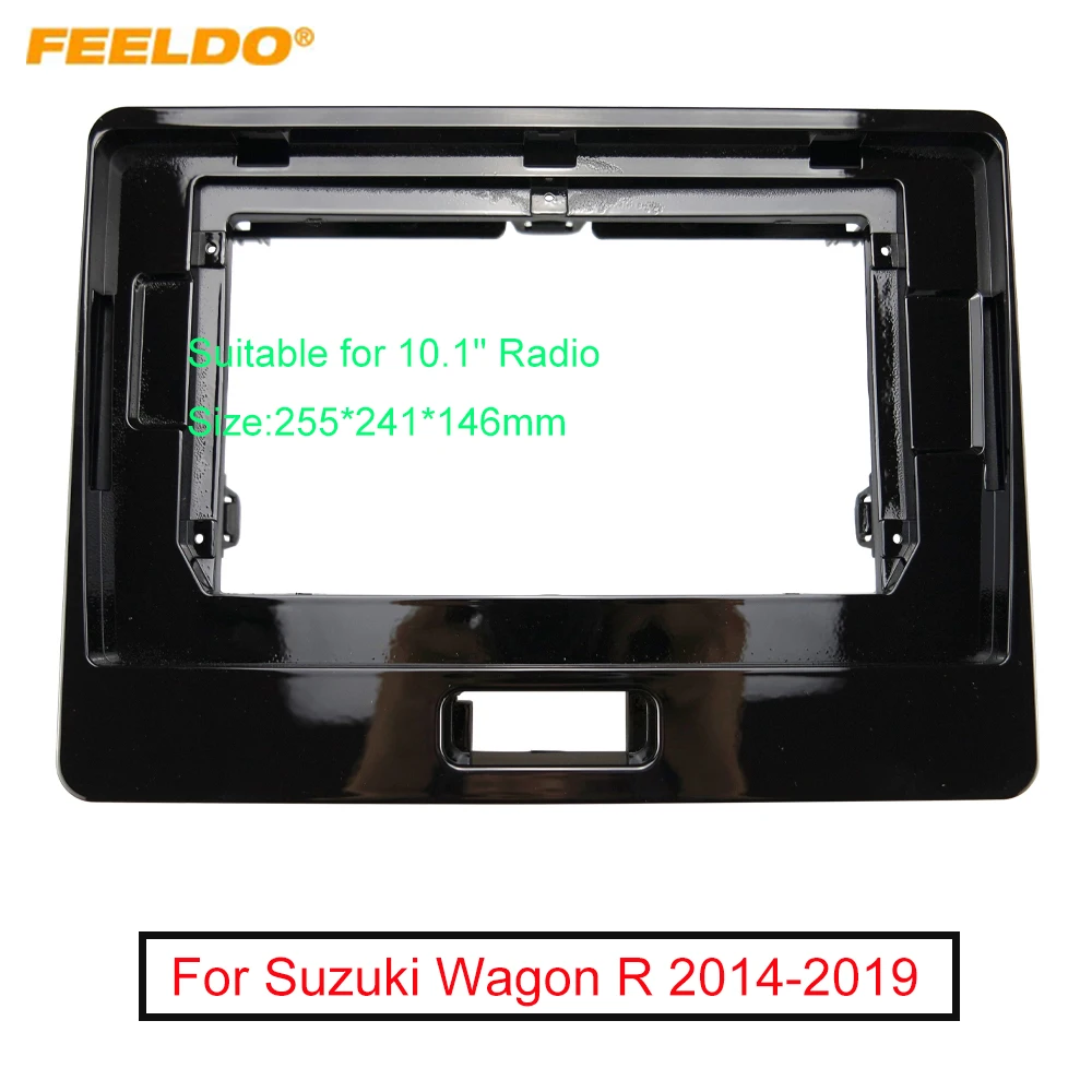 

FEELDO Car Audio 10.1" Big Screen Dash Fascia Panel Frame Kit Adapter For Suzuki Wagon R (14-19) Fascia Frame