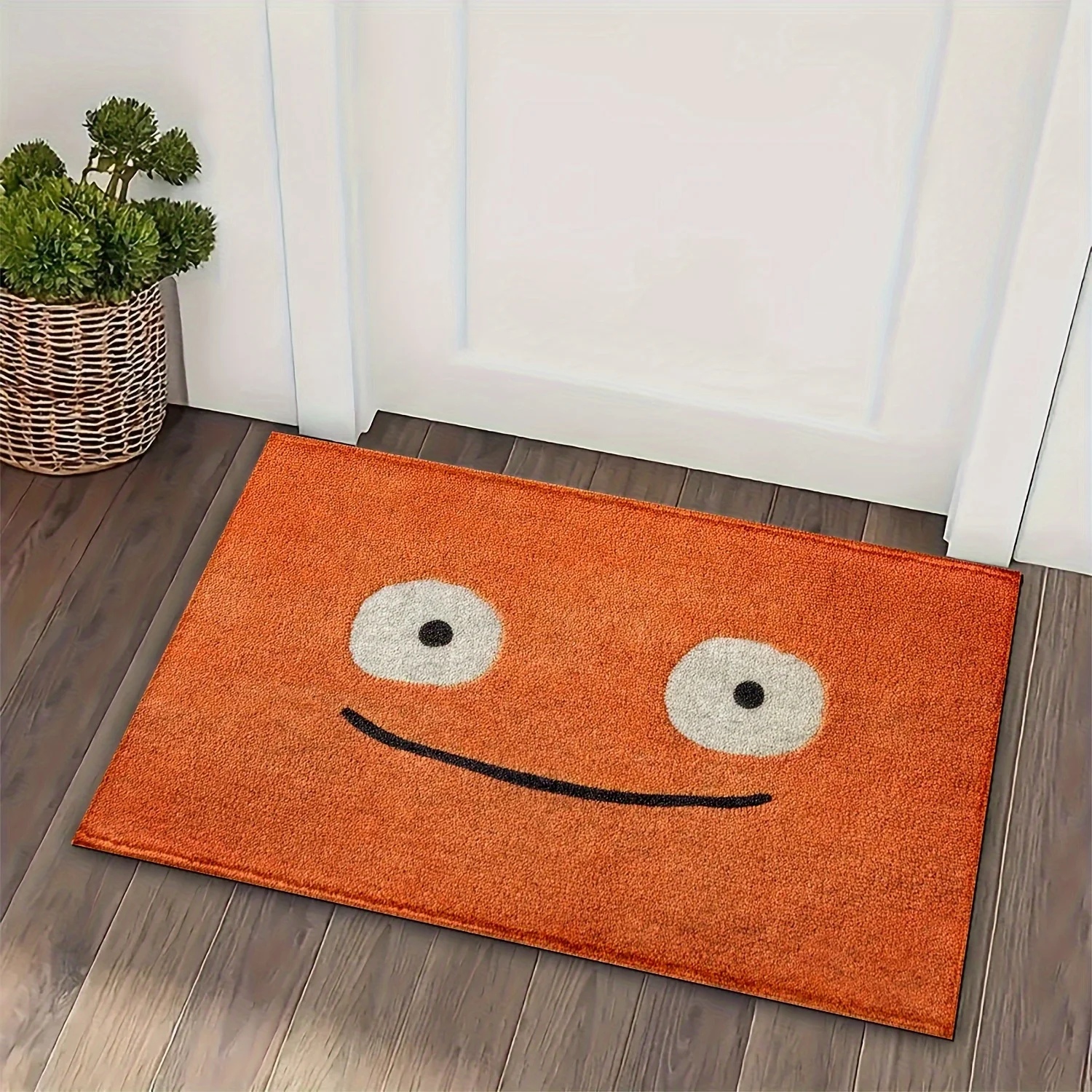 VIKAMA Cartoon Face Pattern Floor Mat Machine Washable Bathroom Entrance Soft Carpet For Home Decoration