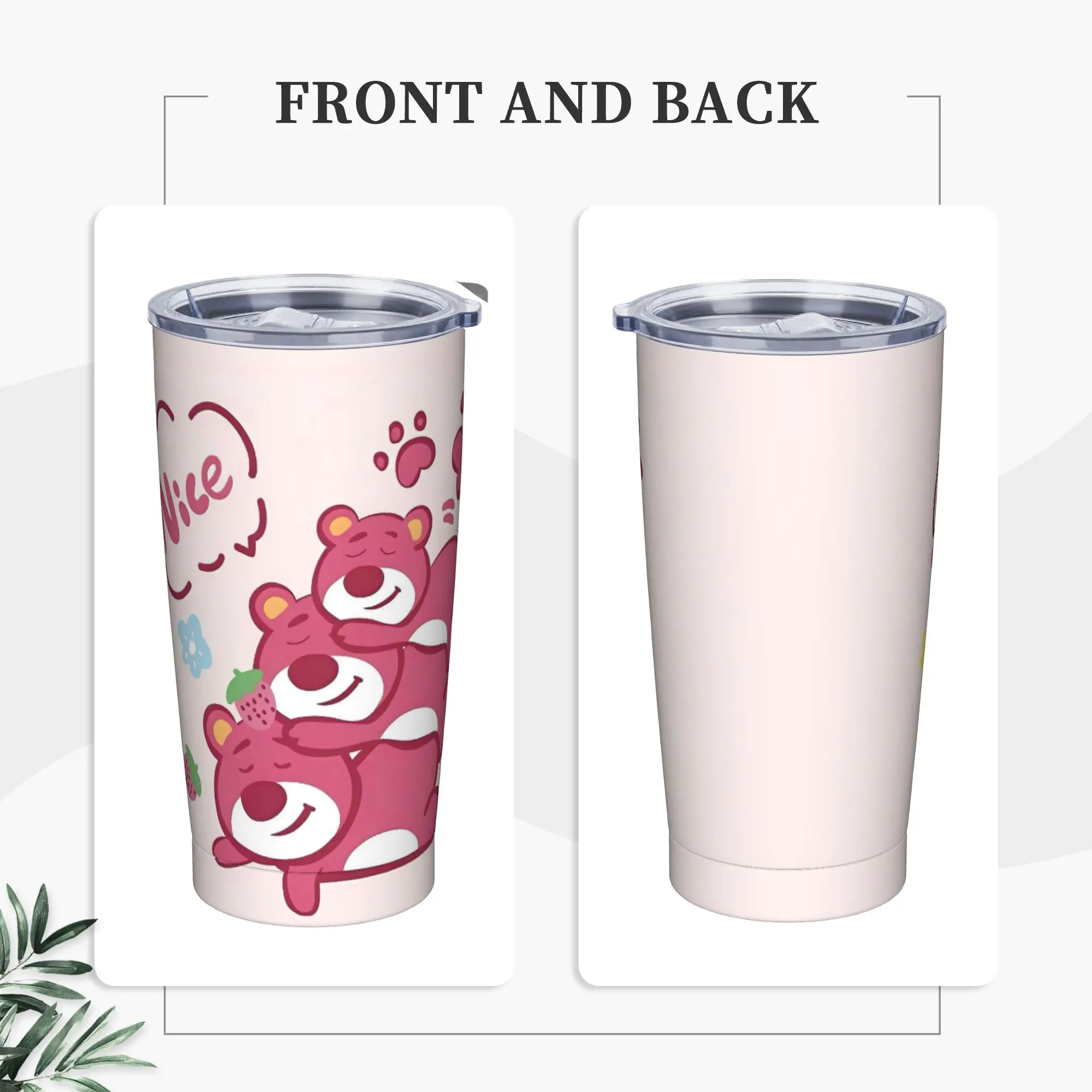 

L-Lotsos Stainless Steel Tumbler Travel Mugs Cup Large Capacity Coffee Mug Portable Hot Drinks Milk Tea Water Bottle