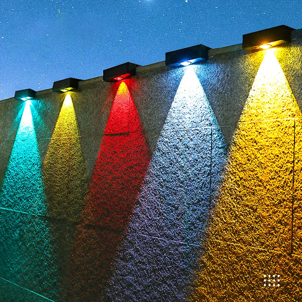 Lámpara Solar LED de pared para exteriores, iluminación de pared con guía para jardín y patio, 1 unidad