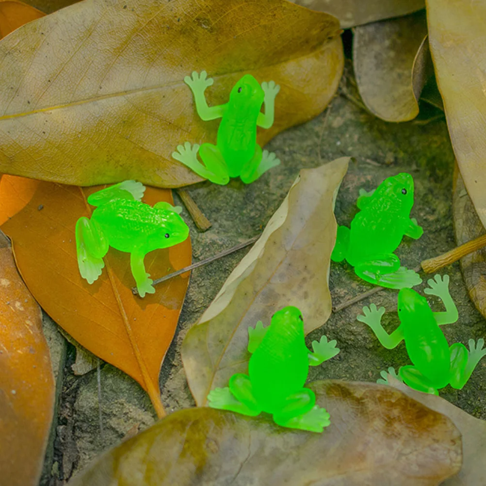 18 Pcs Soft Rubber Imitation Frog Frogs Toy Figurines Animal Models Tiny Fake Science And Education