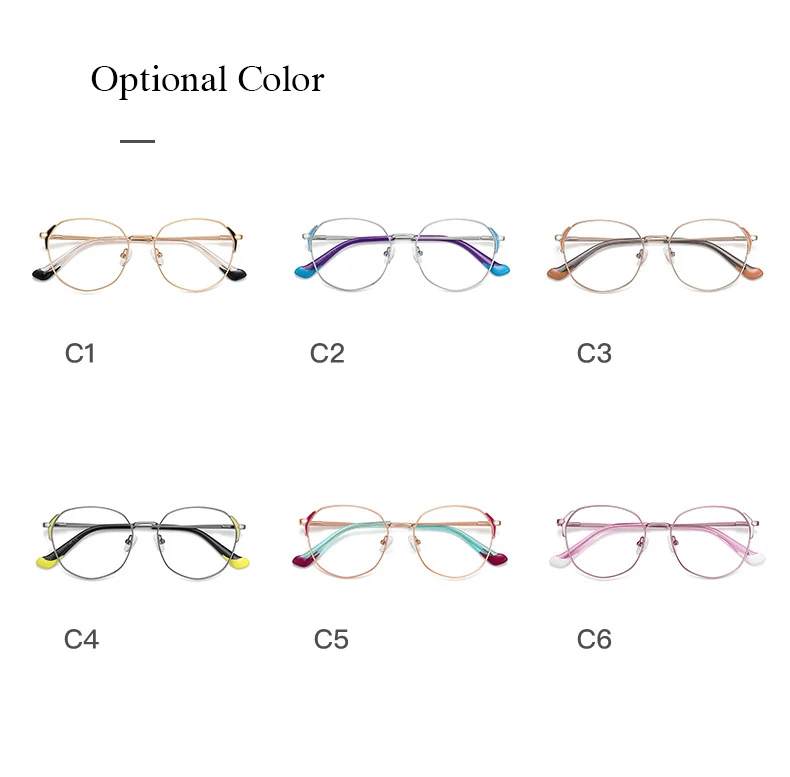 Neue Gläser Frauen Mode Weibliche Brillen mit Rezept Legierung Flexible Metall Stilvolle Optische Verordnung Brillen Frau Specs – Detail 10