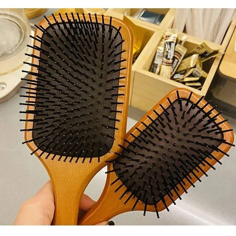 Wooden Airbag Massage Comb Scalp Care Female Curly Hair Household High-grade Anti-static Hair Loss Large Board Makeup Comb