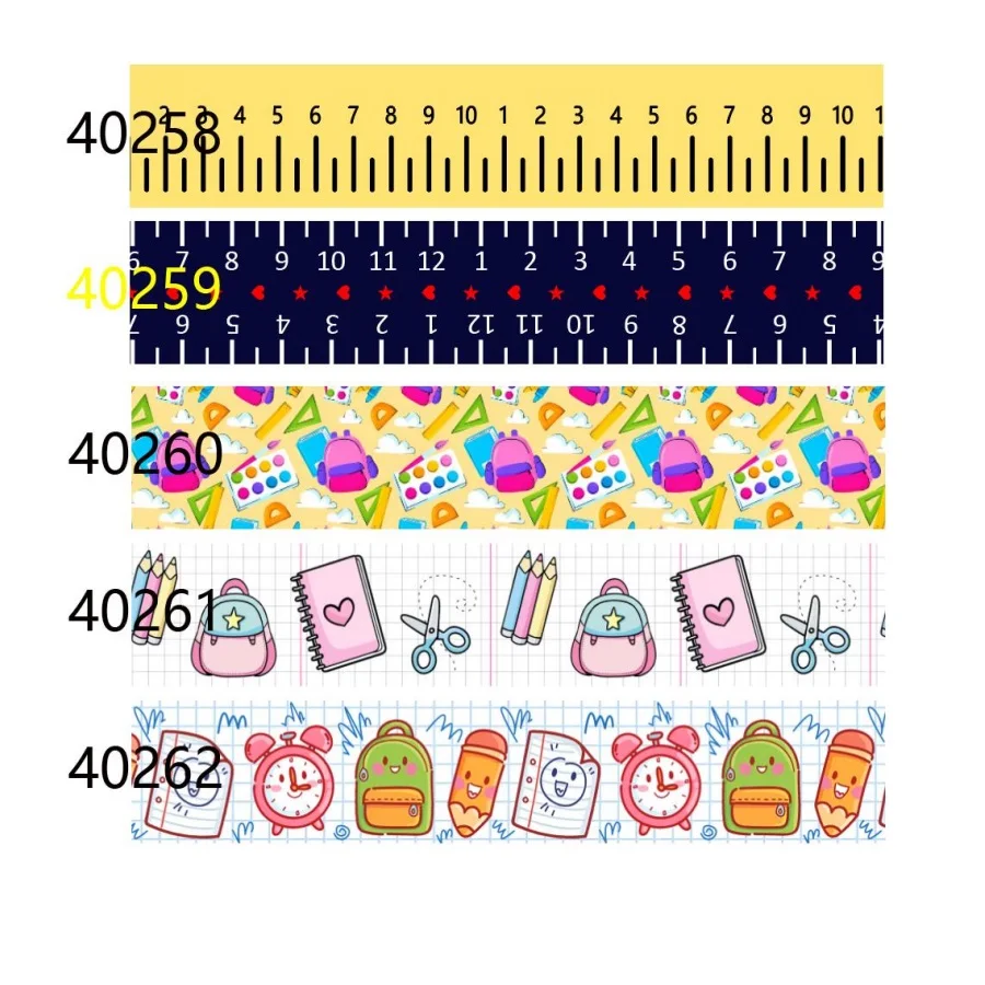 

50yards Back to School Grosgrain Ribbon for DIY Hairbows Craft Materials Accessories Wholesale