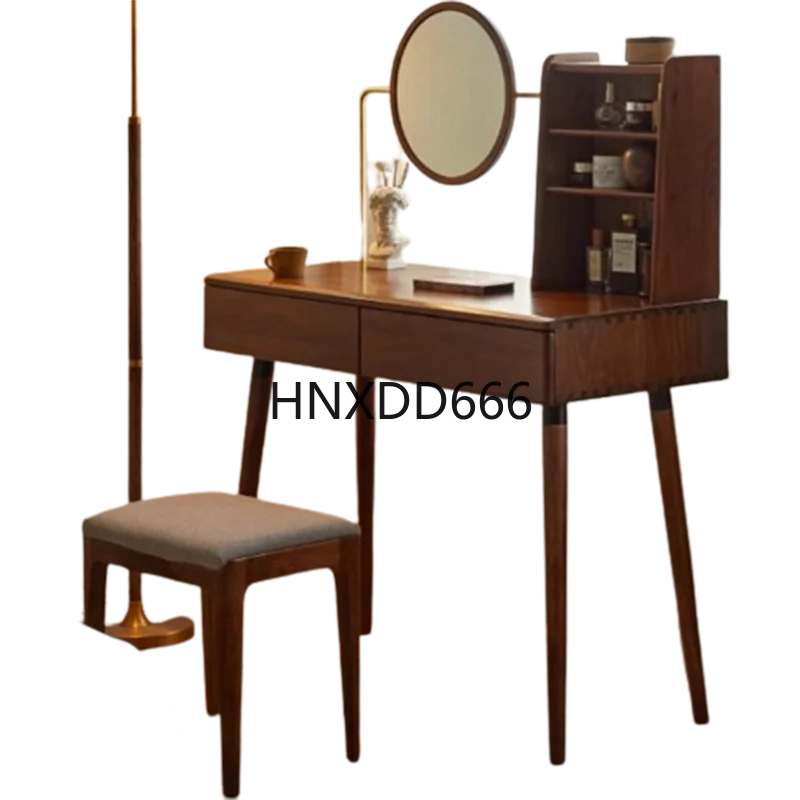 

nordic brown dresser eithe drawers stool wood Modern Women Storage Dressing Table Makeup Hotel Small Comoda Pra Quarto Furniture