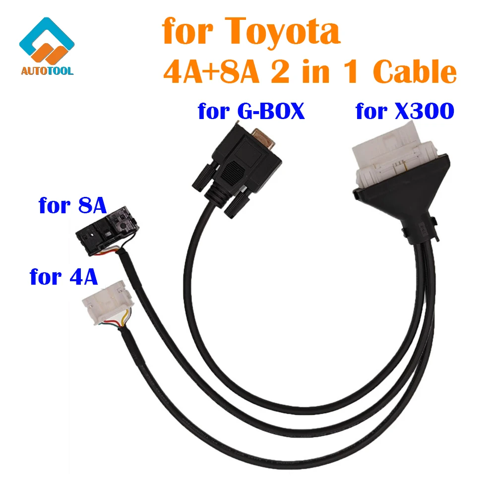 

4A and 8A Cable 2 In 1 Directly Programming OBD2 Cable for Toyota 4A 8A Remote Programming Work for Autel GBox X300 DP PAD2