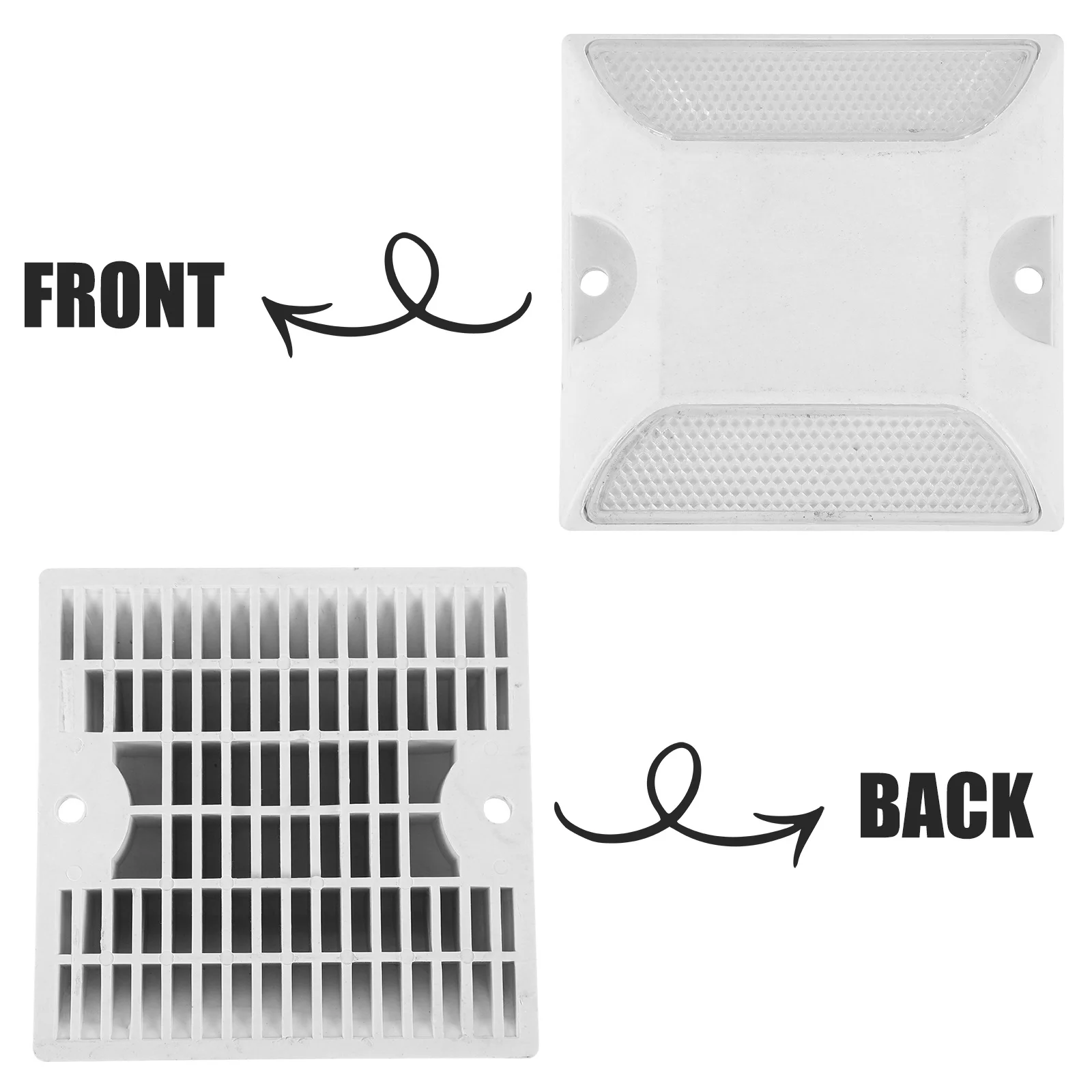 2Pcs Road Markers Reflective Aluminum Raised Design Dual Yellow Night Visibility Roadside Emergency Reflectors