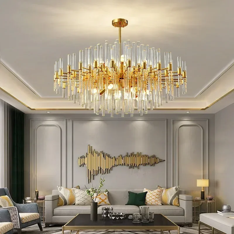 

Post-modern Light Luxury Crystal Chandelier Living Room Lamp Dining Room Bedroom Atmosphere Simple Villa New Lamps and Lanterns