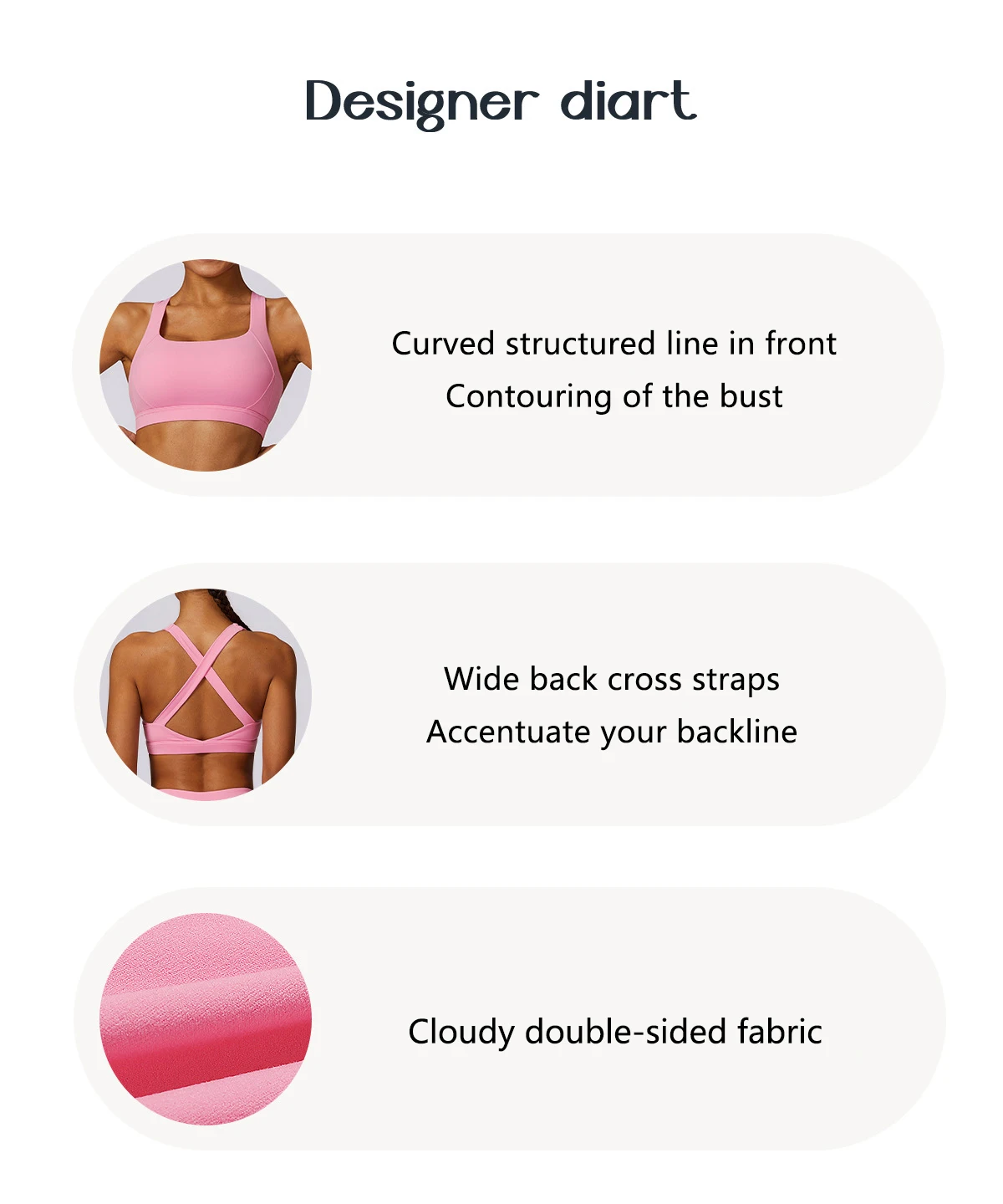 Hearuisavy Quick-Dry Rückenfreie Yoga-Kleidung Laufweste Damen Workout Büstenhalter Fitness Gym Tank Top Damen Push-up-Sport-BH – Detail 2