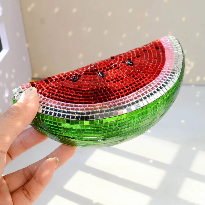 Disco Fruit Watermelon Mirror-Glossy Mirror Watermelon Decorative Piece Party Supplies Home Decor