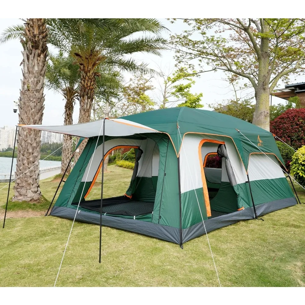 

Extra Large Tent 10-12-14 Person(Style-B),Family Cabin Tents Straight Wall,Waterproof,Double Layer,Big Tent for Outdoor,Picnic