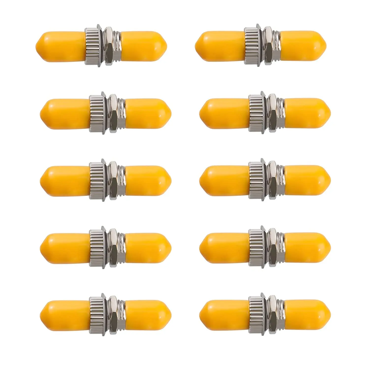 

ST to ST Bulkhead Fiber Coupler Singlemode Multimode Yellow Cap