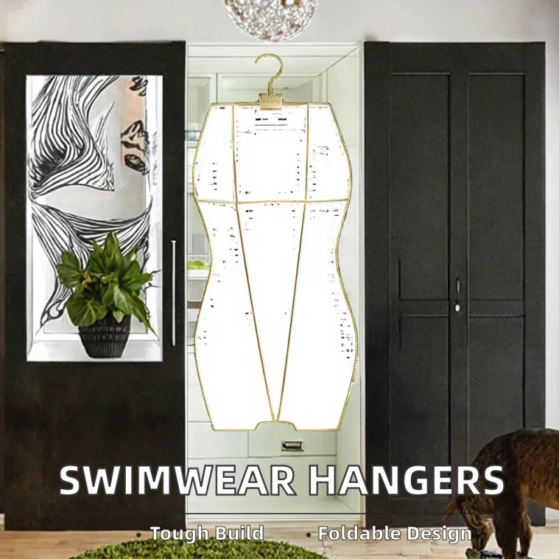 custom.High Quality Customized Stainless Steel Bikini Hangers Full Body Shape Swimwear Display Stand Foldable Single Wardr