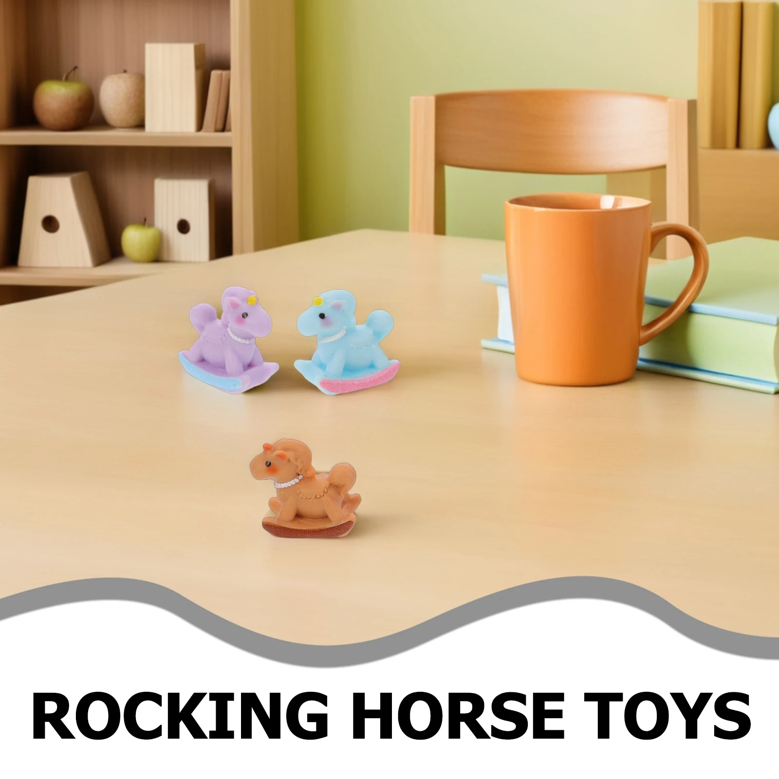 10 stks Macaron Kleur Mini Hobbelpaard Hars Paard Ornament Voor Verjaardagsfeestje Kerst Taart Decor Desktop Leuke Figuur