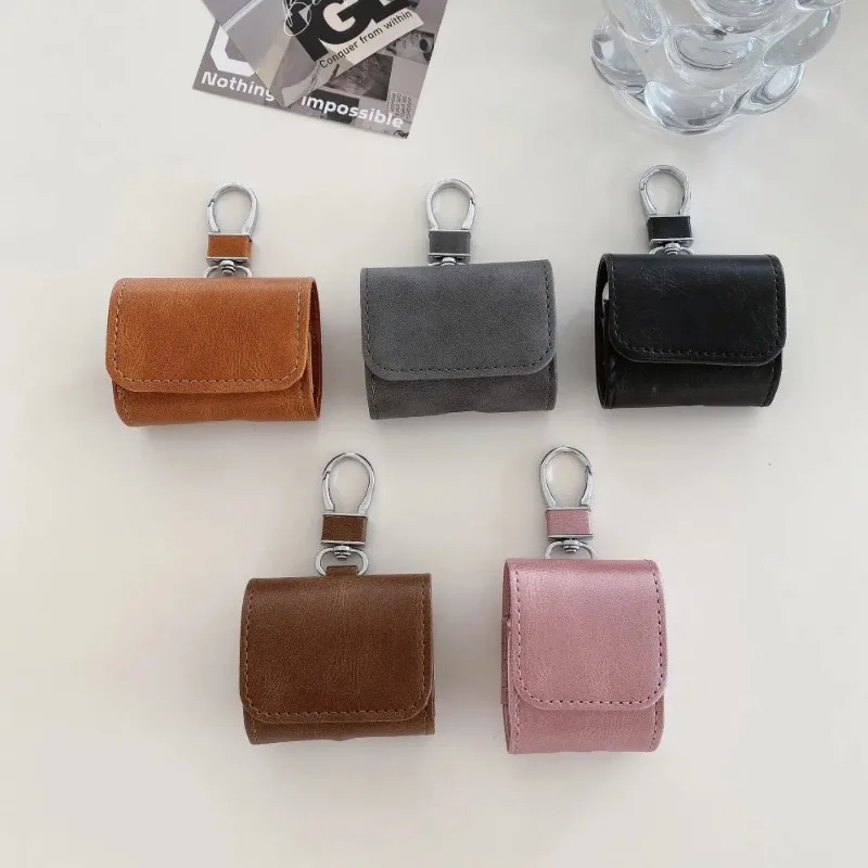 AirPods 4세대 보호 커버용 Apple Wireless용 소가죽 가죽 케이스, 1세대/2세대 풀랩 충격 방지 프로