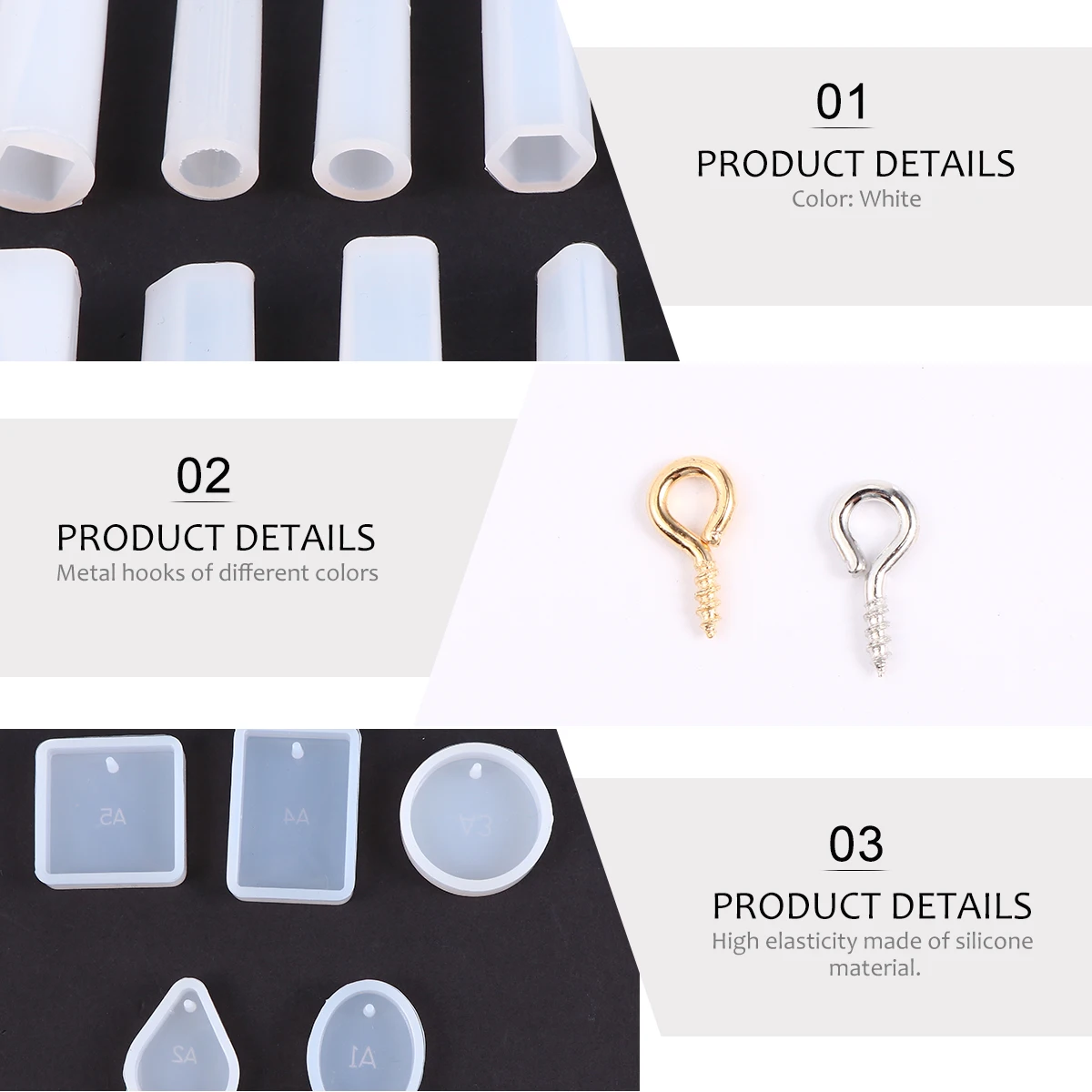 

Smooth 115Pcs Pendant Mold Necklace Mold Earring Bracelet Accessory Handicraft Silicone Tool For Jewelry Making