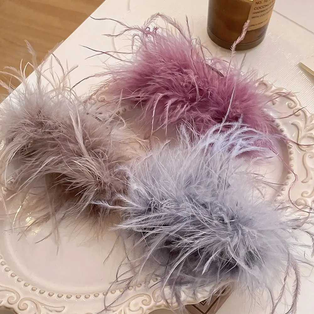 Super Fairy Fluffy Feather Hair Clips For Women Elegant Hairpins Party Headwear Autumn Winter Styling Accessories